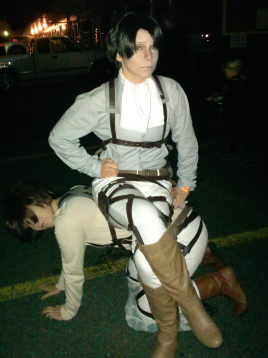 Sitting on Eren.