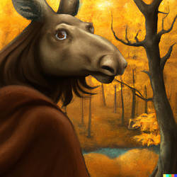 Some Dall-E 2 art - A painting of a moose lady