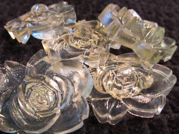 Vintage Buttons - Clear Plastic Rose Designs by NeedlecraftNostalgia on ...
