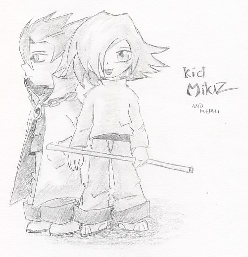 Mikaz and Mephi chibi