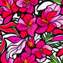 hippy flower seamless pattern