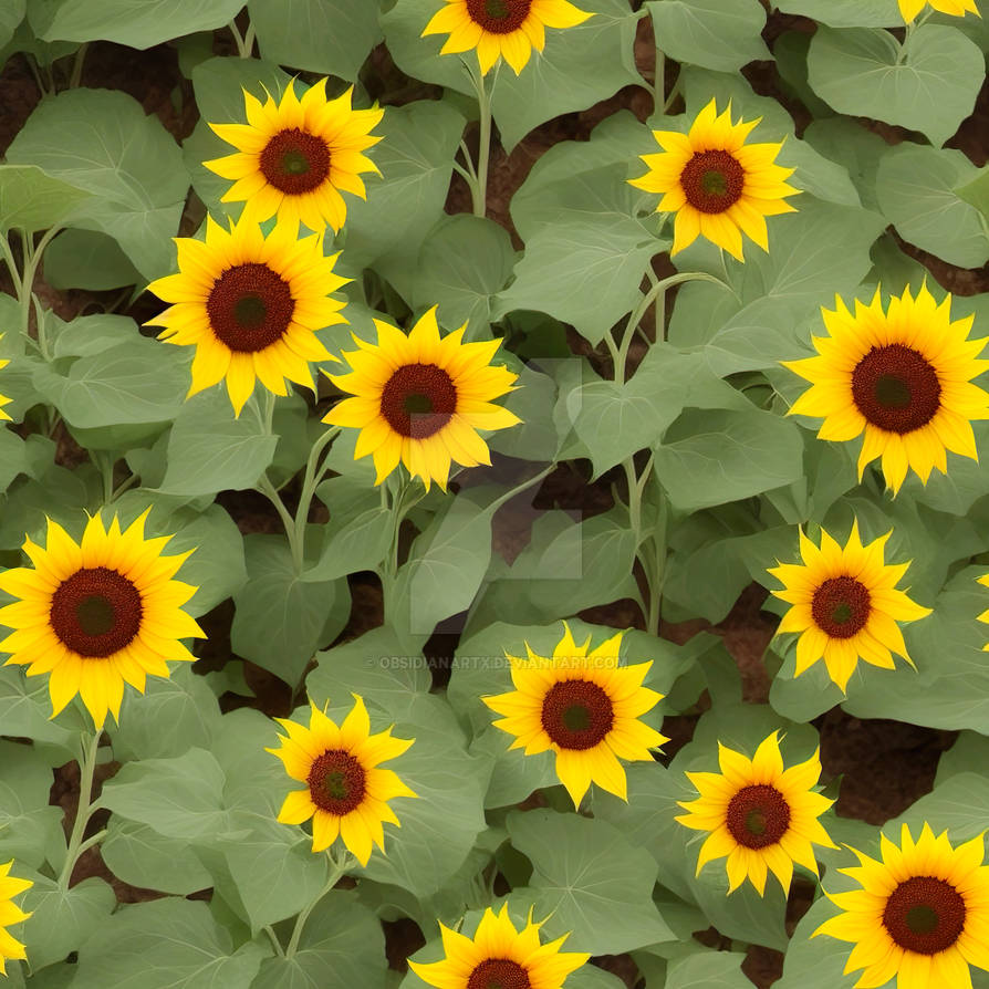 sunflower seamless pattern by ObsidianArtx on DeviantArt