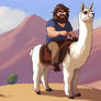 Jack Black Riding A Llama