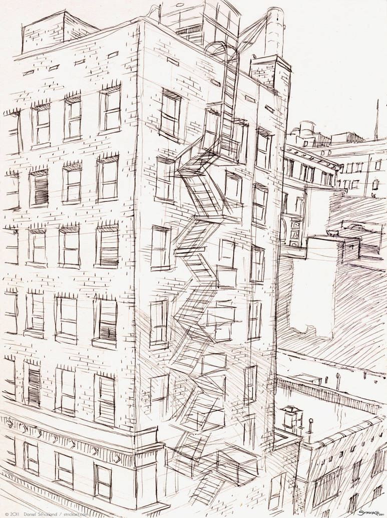 San Antone Buildings sketch by strickart