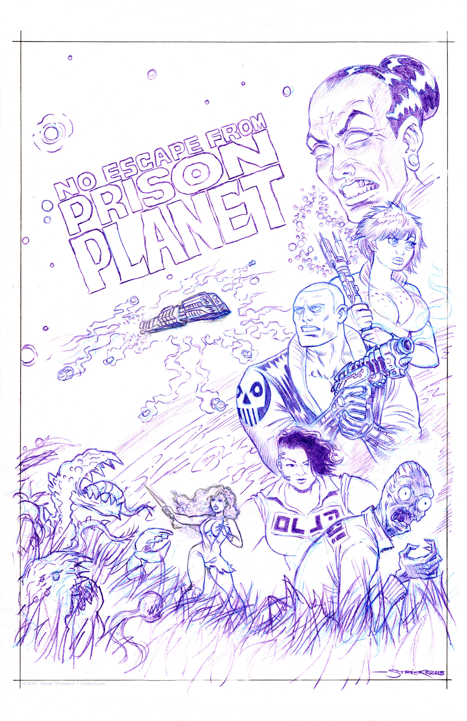 Prison Planet cover WIP 2 by strickart