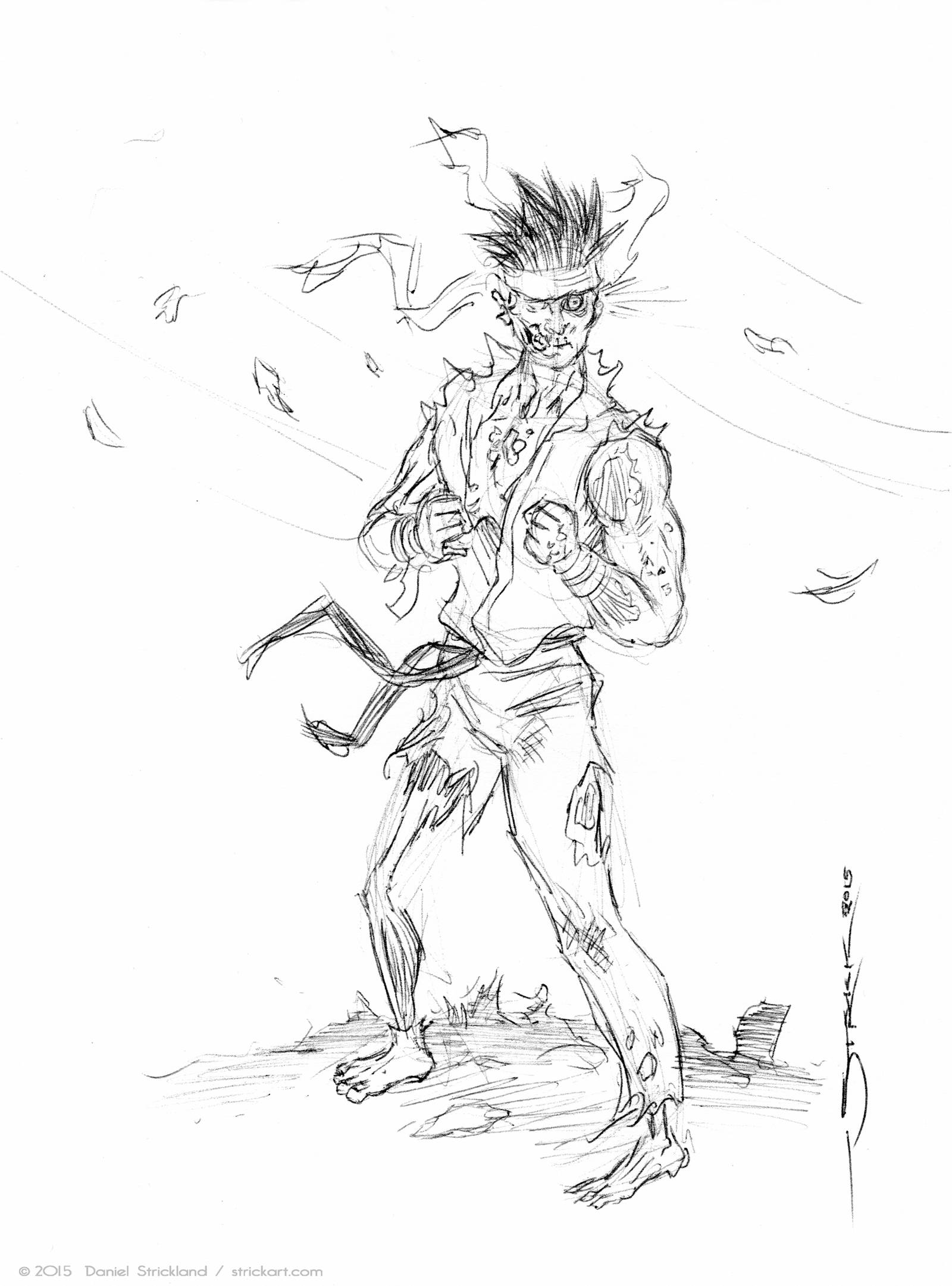 Zombie Ryu sketch by strickart