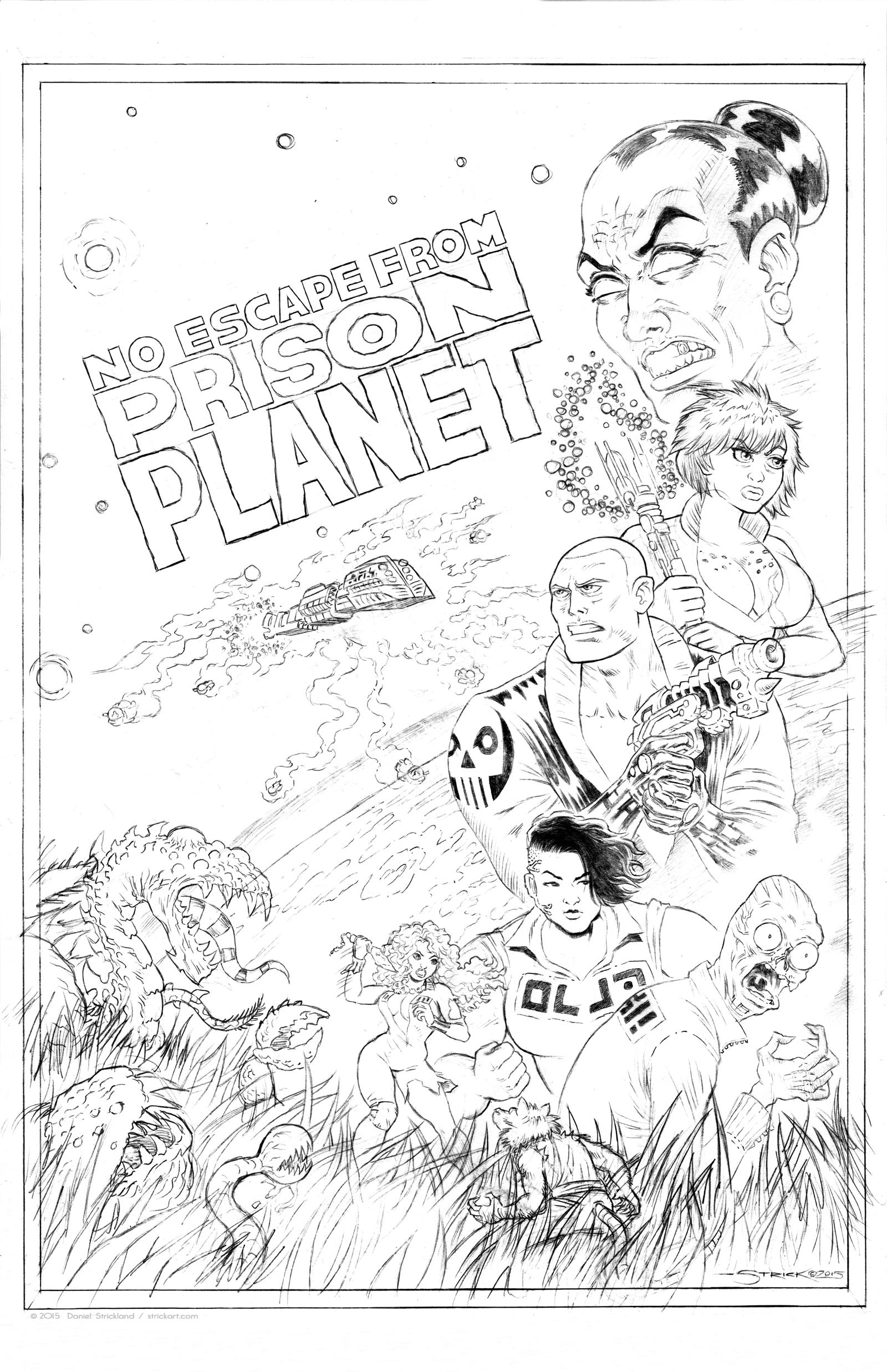 Prison Planet cover WIP 3 by strickart