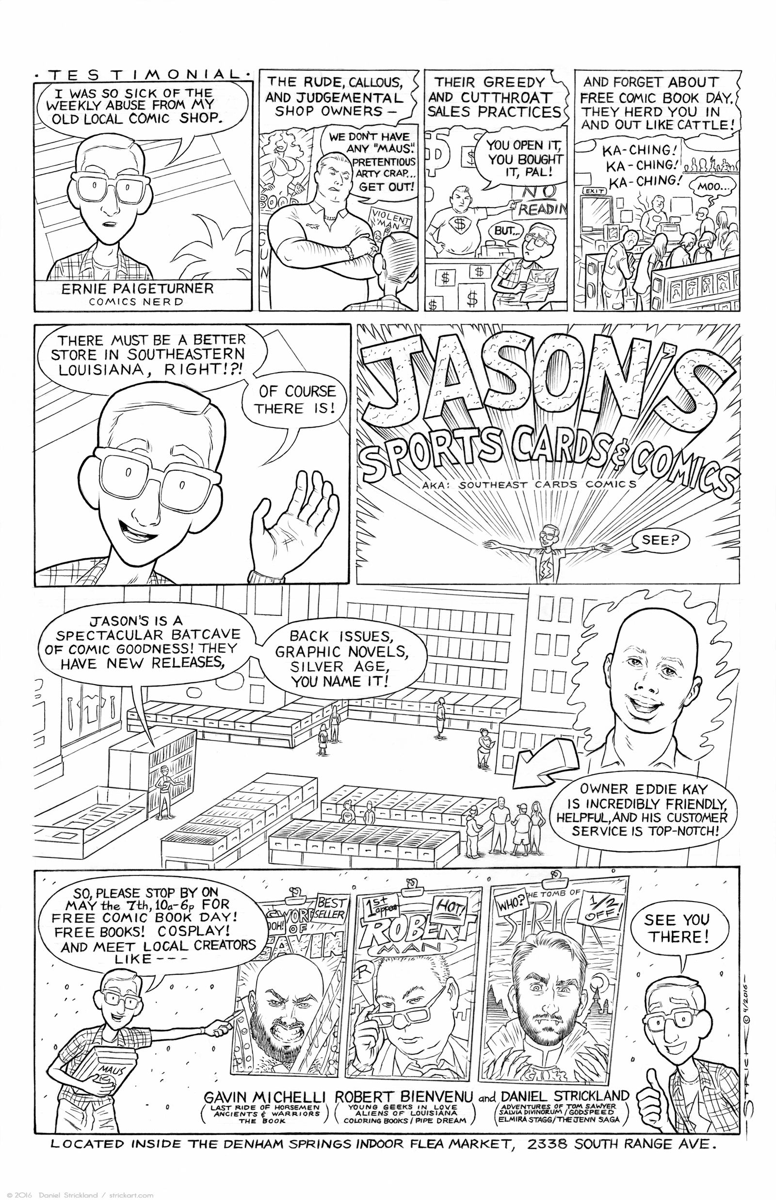 FCBD 2016 at Jason's Sports Cards and Comics by strickart
