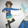 Frisk/Chara vs Sans ( not finished )