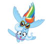 Rainbow and Trixie flying