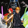 Star Wars Luke Skywalker Mara Jade and Darth Vader