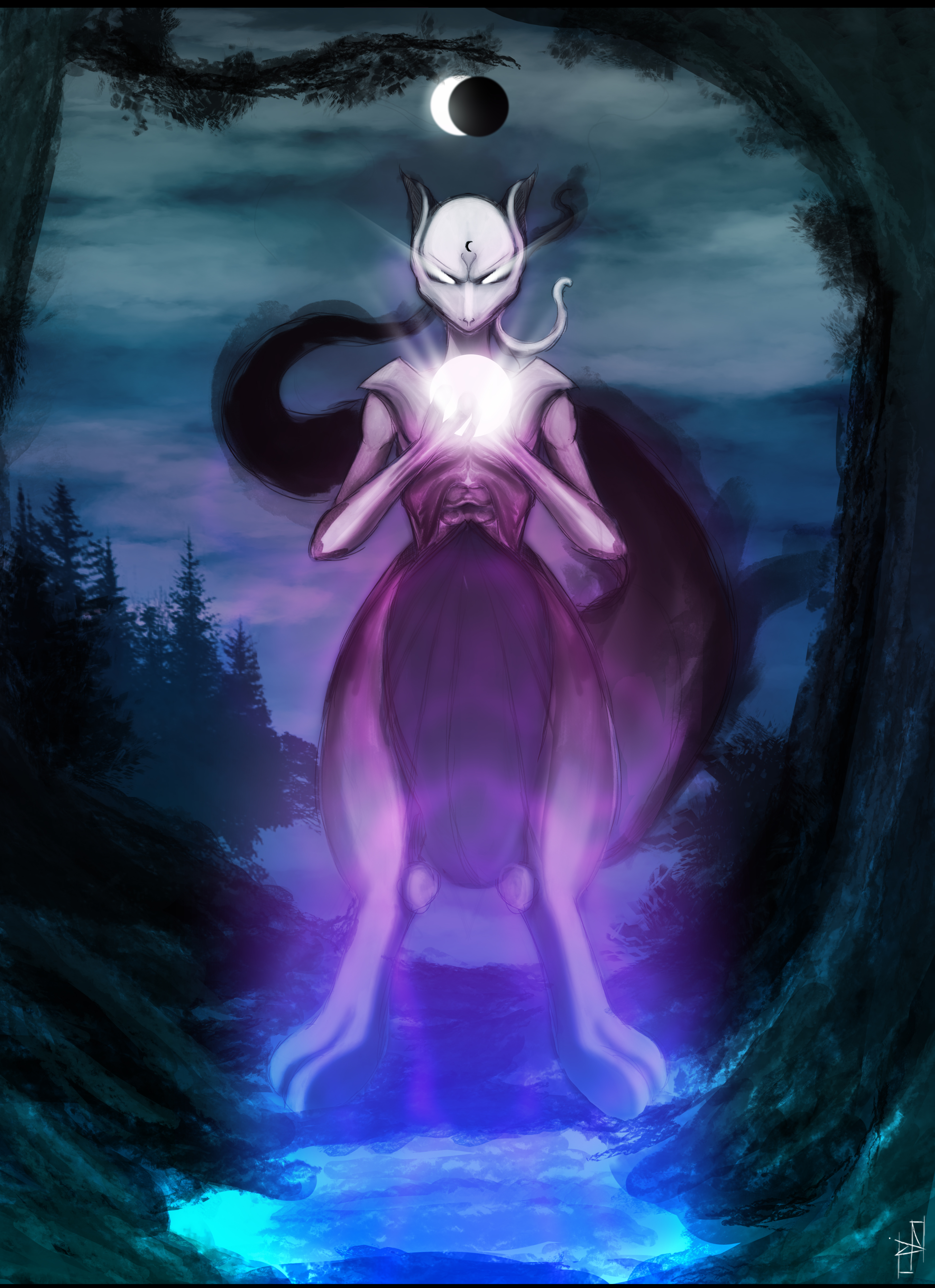 0150 - Shadow Mewtwo Shiny Fan Art Edit by JorMxDos on DeviantArt