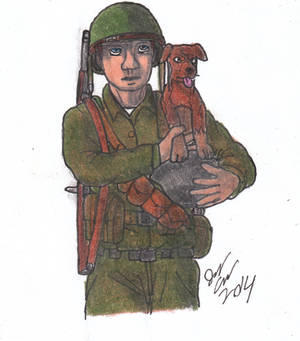 A soldier and his puppy