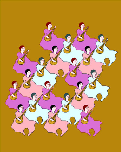 Women playing instruments by horrister on DeviantArt