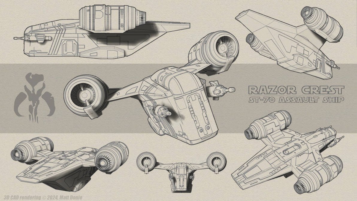 Crashed Razor Crest Razor Crest Sketches by Ravendeviant on DeviantArt