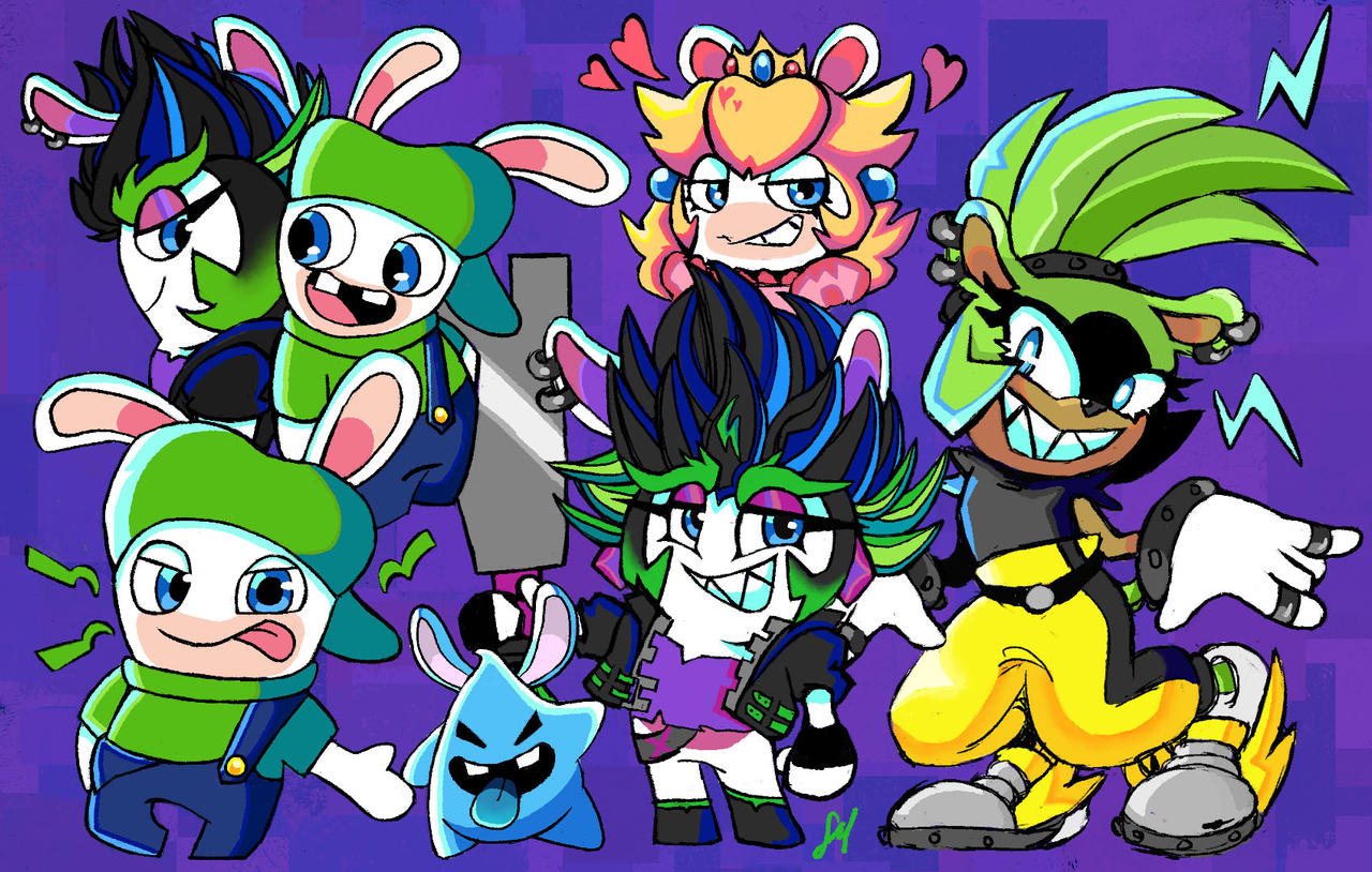 Green Rabbids Green Gremlin Characters ft Rabbid Peach by PkRockinOn on DeviantArt