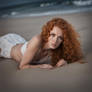 Young Lady Redblond Curly Long Hair Sensual Cute L