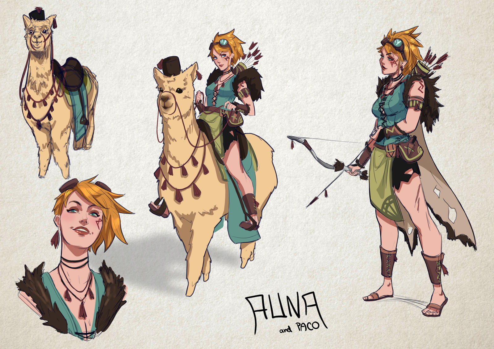 Alina - the huntress on an Alpaca