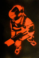 Spray Art Stencil - Dead Space Security Rig 001