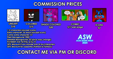 Commission prices 2024