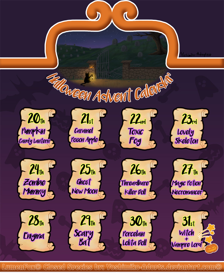 [CLOSED] Halloween Advent Calendar