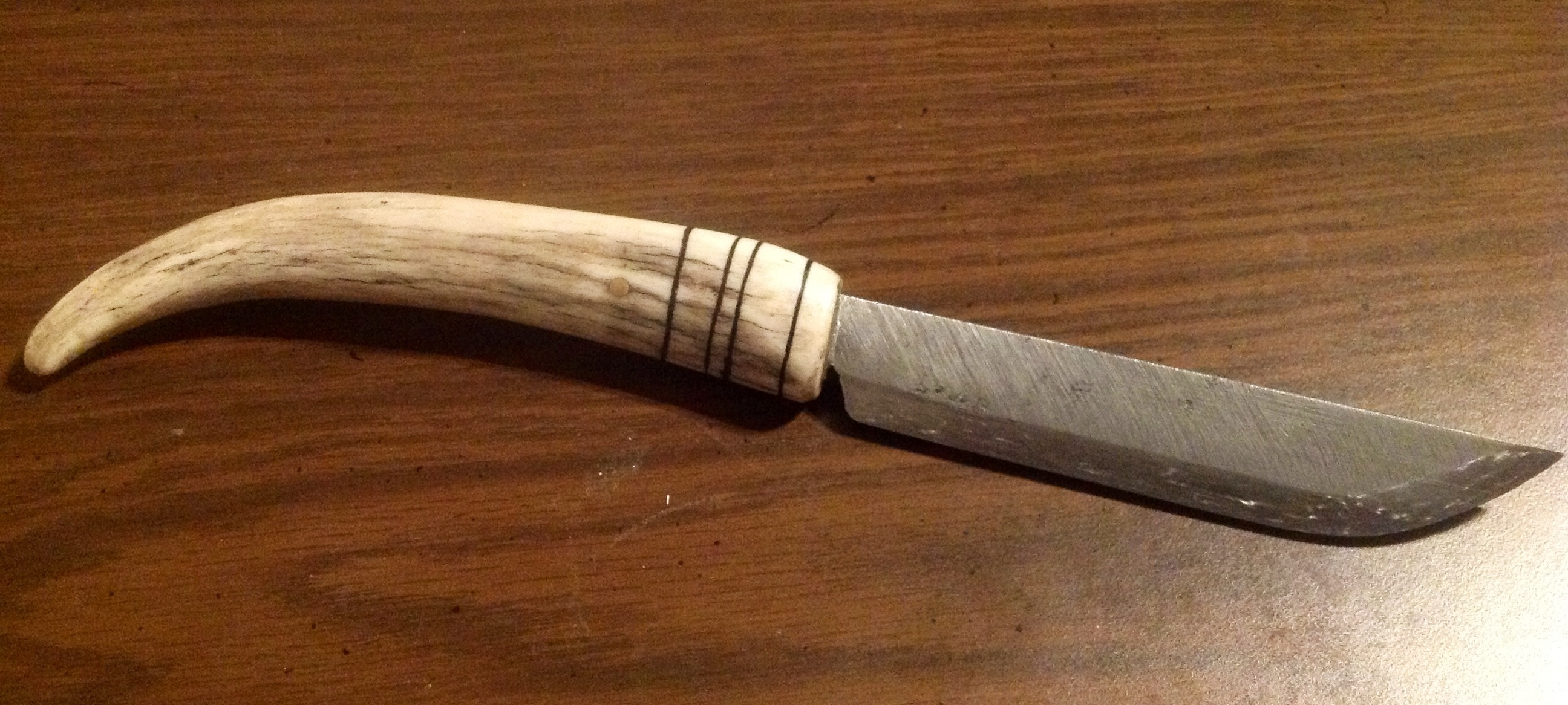 An antler hunting knife