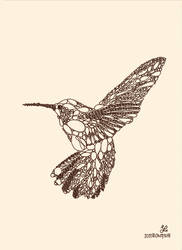 Animal typography - Hummingbird