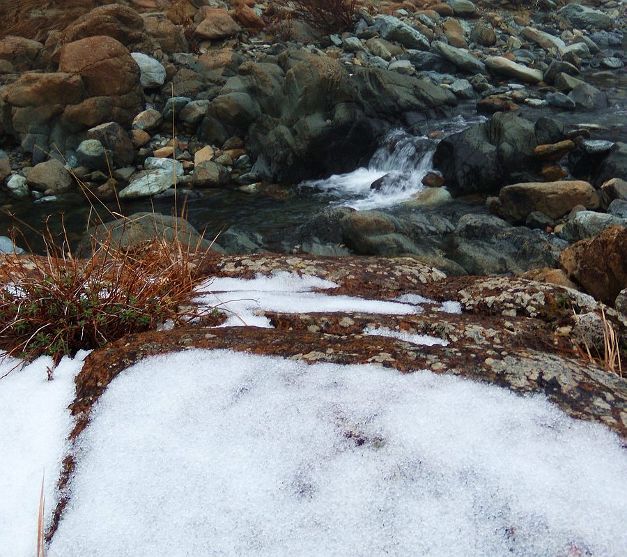 Snow on the rock