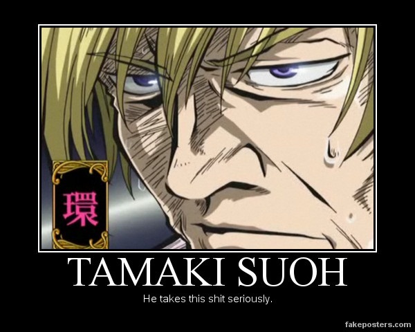 Tamaki Suoh is serious