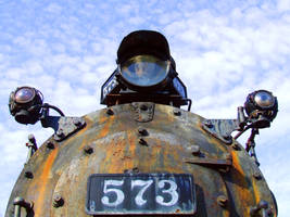 rusty train engine #573