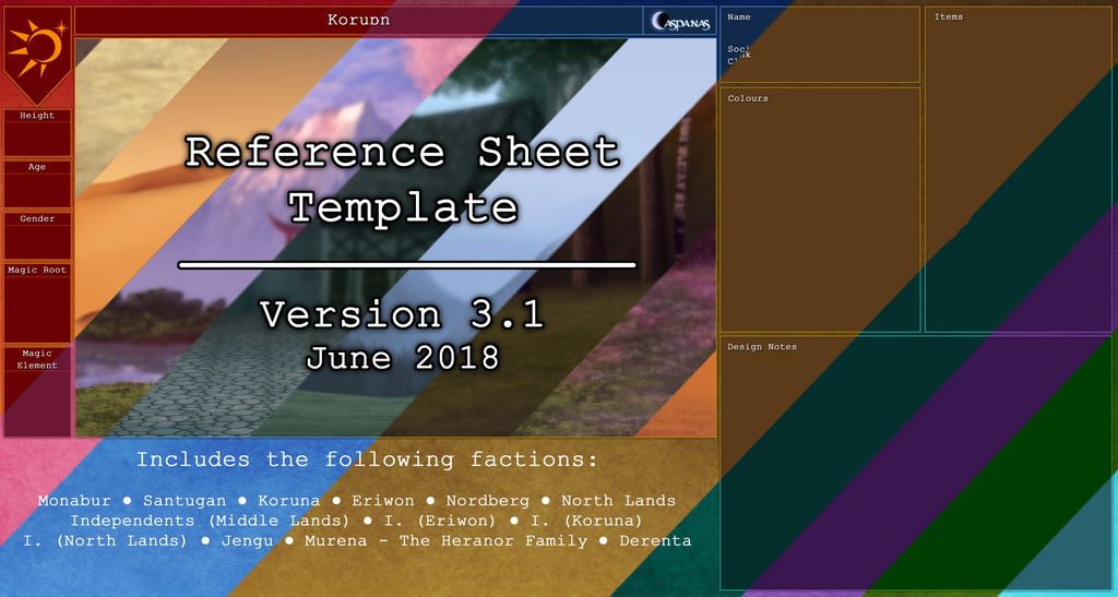 Colorful Reference Sheet Example Reference Sheet Templates 3.1 | June 2018 by Mereldia-Keepers on DeviantArt