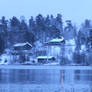 Snowy night view