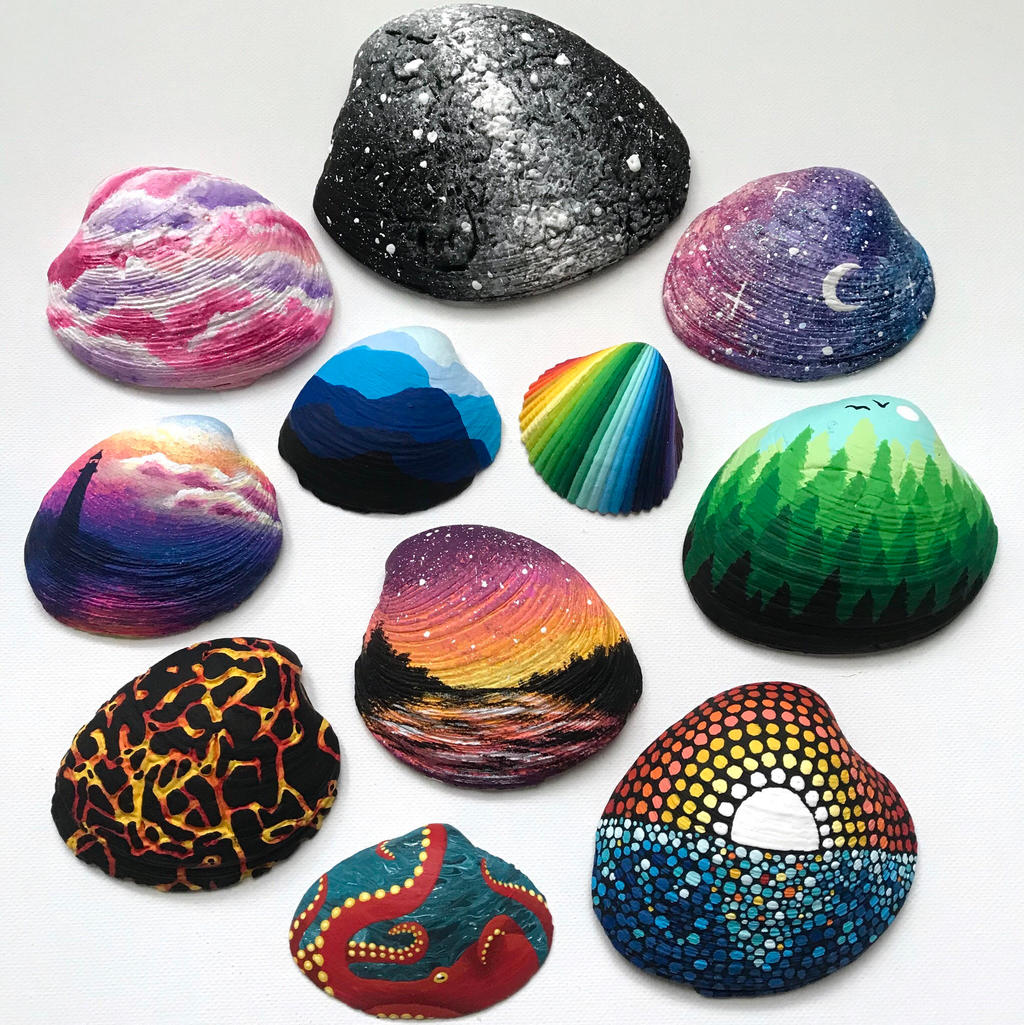 Amazing Painted Shells Painted Seashells by RG-Arts on DeviantArt
