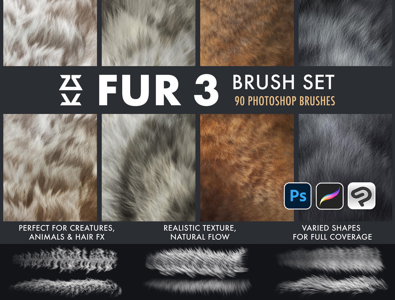 Fur 3 Brush Set