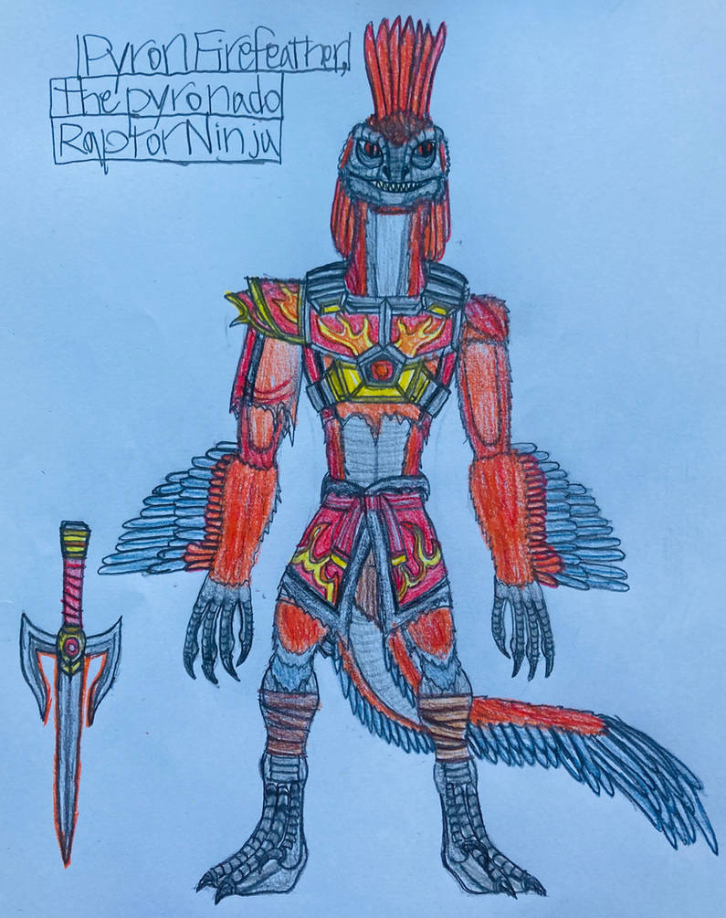 Pyro Raptor Fursona Pyron Firefeather, the Pyronado Raptor Ninja by DragoMaster26 on DeviantArt