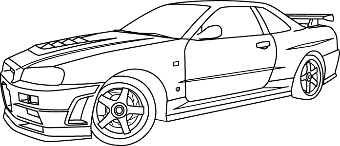 Nismo Skyline R34 GT-R Outline by werewolf1234 on DeviantArt