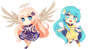 Chibi commission: Astraias and Luna by AkatsukiZakuro