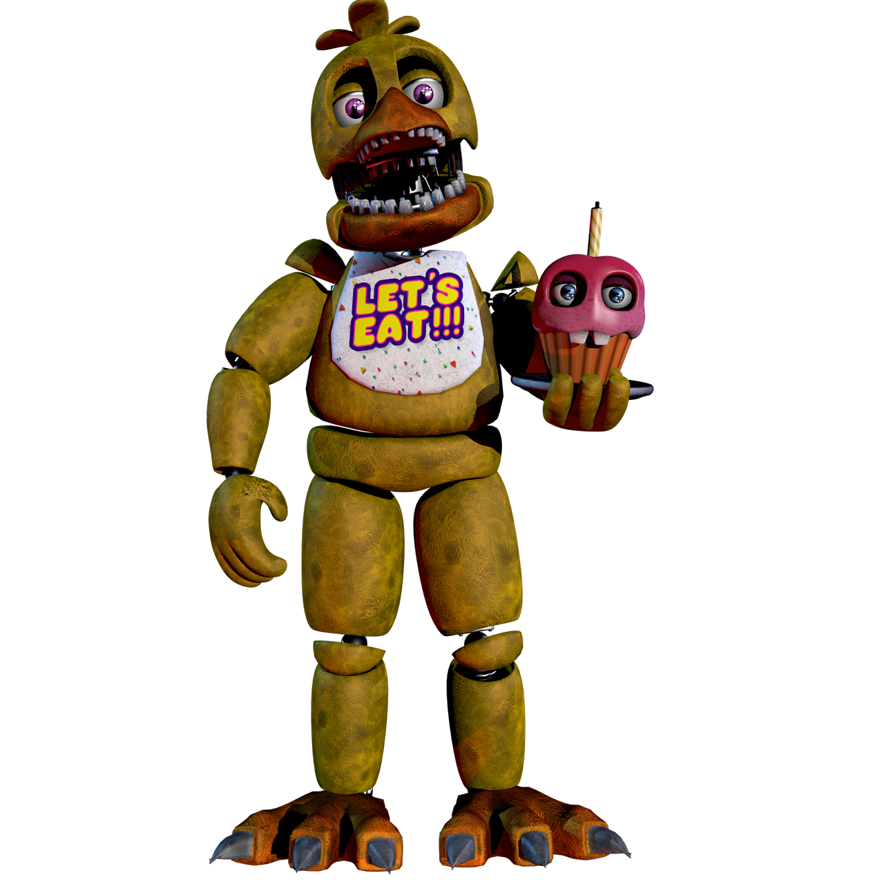 unwithered Chica render by david1231414r on DeviantArt