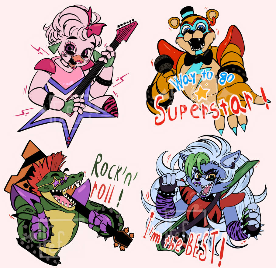 Glam Rocks Outline Glamrocks stickers by CurseddGal on DeviantArt