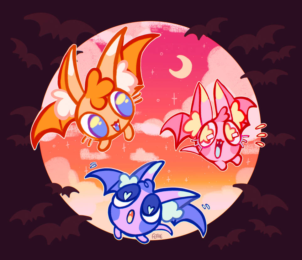 Colorful Bats Deviantart Mallows bats by CurseddGal on DeviantArt