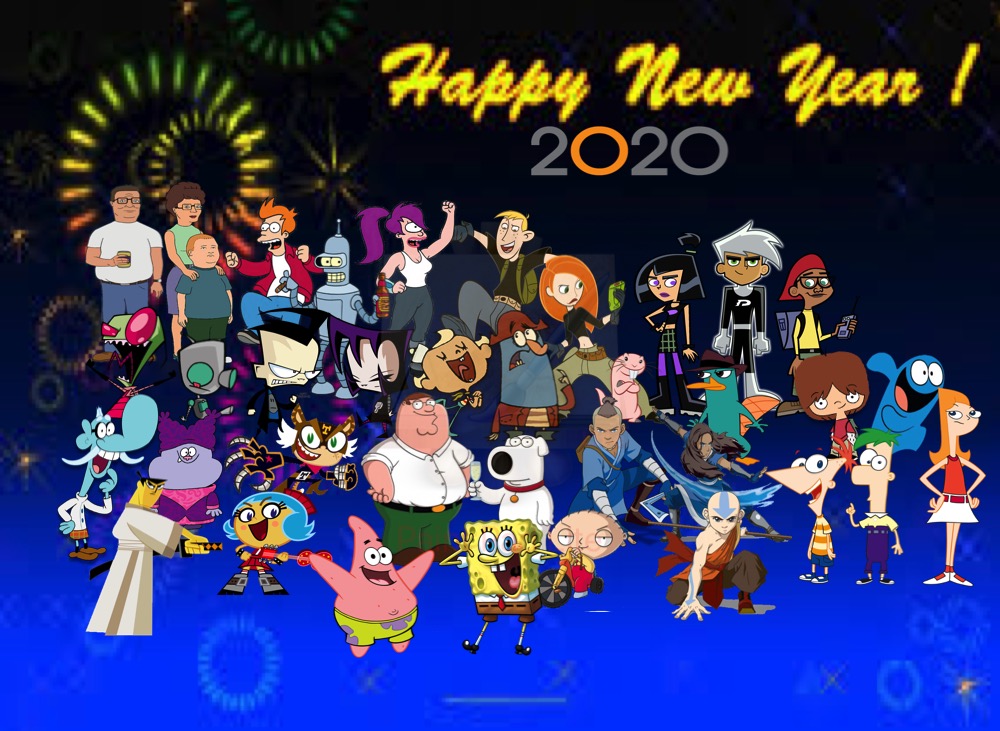 Happy New Year (2020 cartoon poster) by minecraftman1000 on DeviantArt