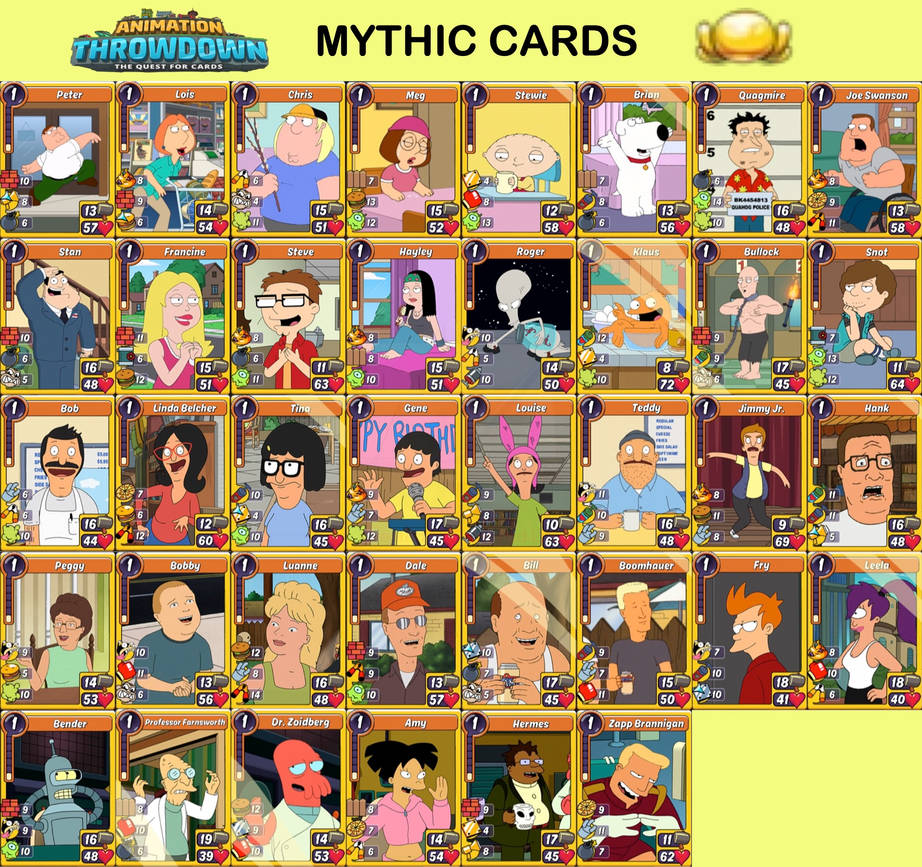 Animation Throwdown: Mythic Character Cards by minecraftman1000 on