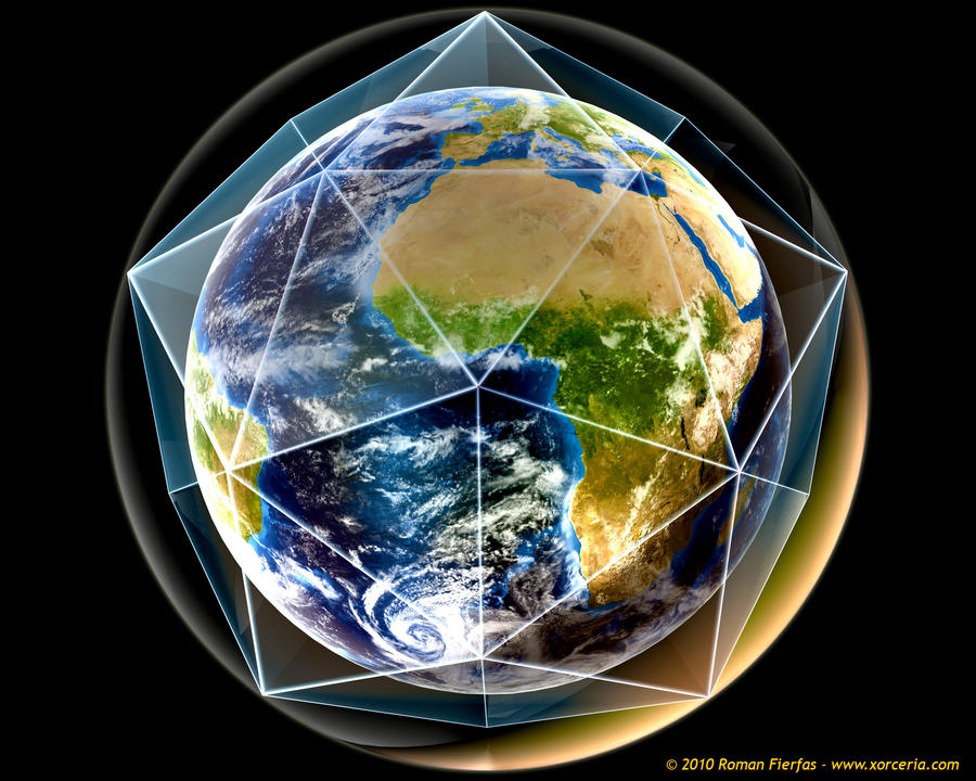 Earth in Dodecahedron Crystal