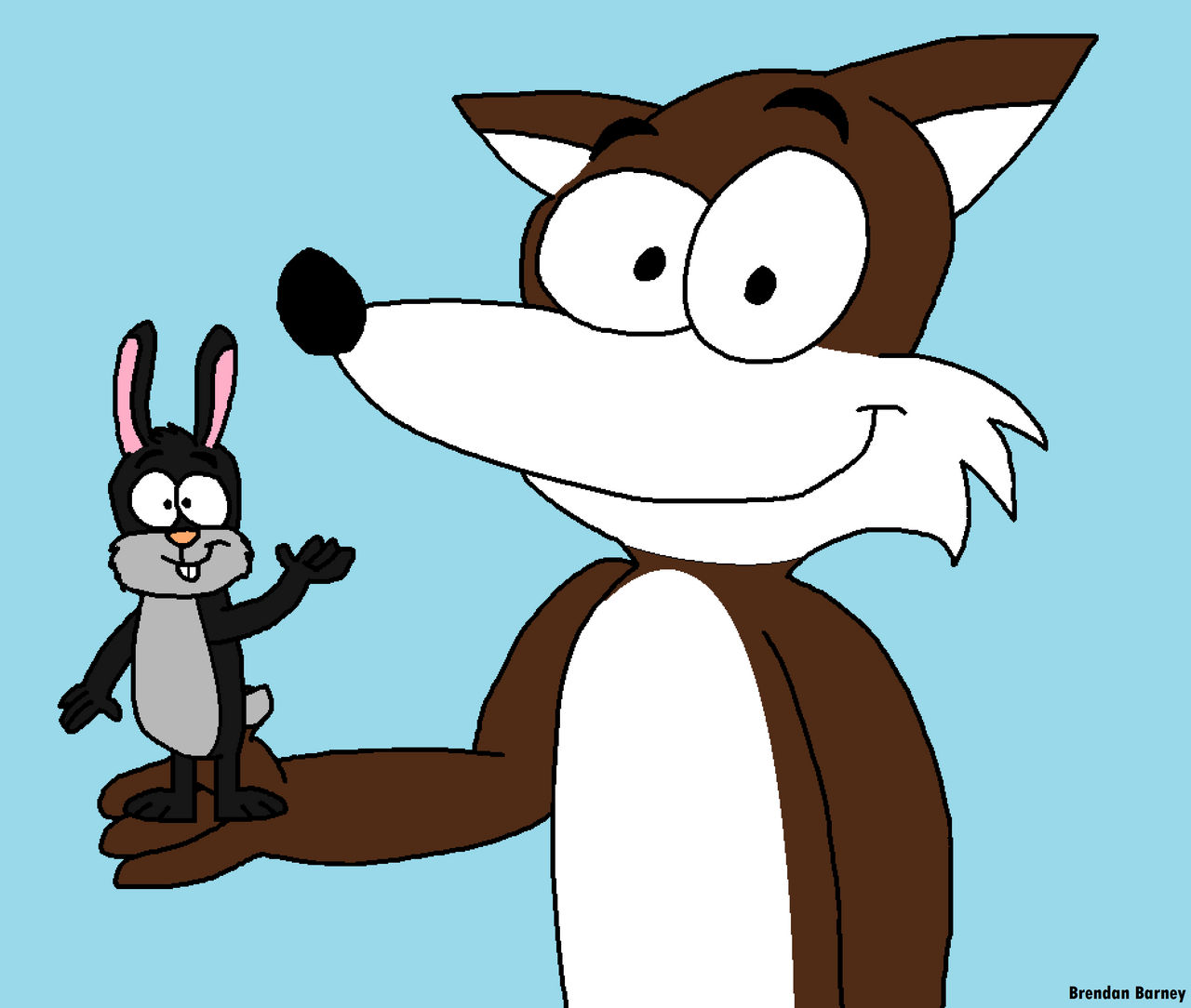 Brown Fox and Black Rabbit (Trade) by BrendanDoesArt on DeviantArt
