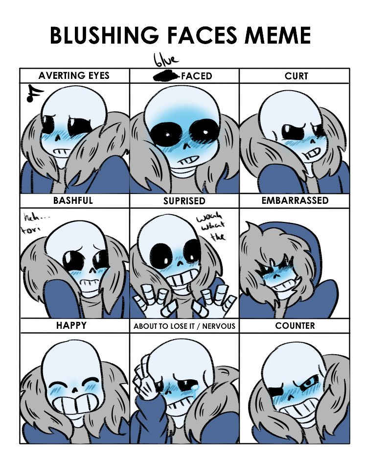 Blushing Face Meme Sans By Sheepaleepz On Deviantart.