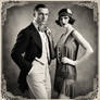 Black And White 1920s Man And Woman Dressed Stylis