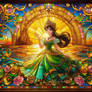 Princess Castle AI Sunset Fairytale StainedGlass