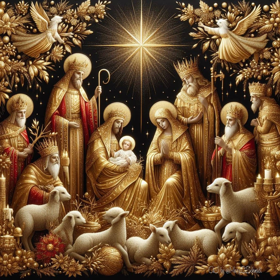 Deviantart Nativity Jesus Birth Nativity AI Gold Lambs WiseMen Star by MSchmidtProductions ...