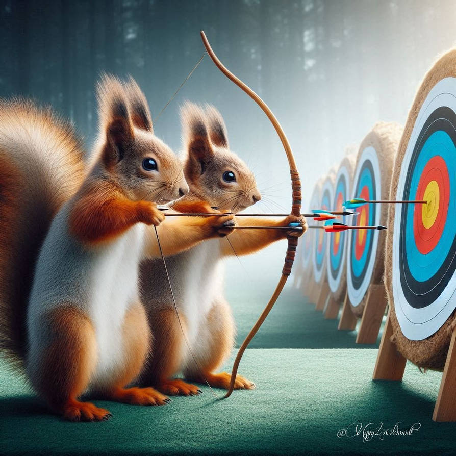 Champ Squirrel Squirrel Summer AI Funny Archery Acorns by MSchmidtProductions on ...