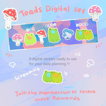 Digital sticker set | Screaming TOADS